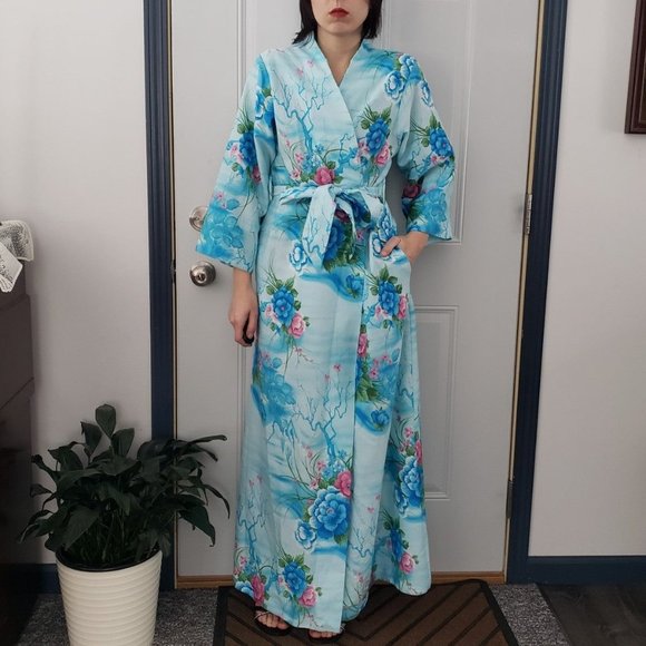 80s‎ Blue Hawaiian Robe - Picture 1 of 4